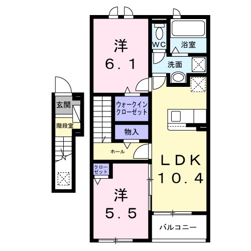 アンフィニ 202号室 間取り
