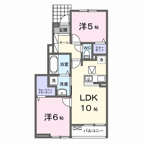 ラ・ブリーゼ　小山喜沢 102号室 間取り