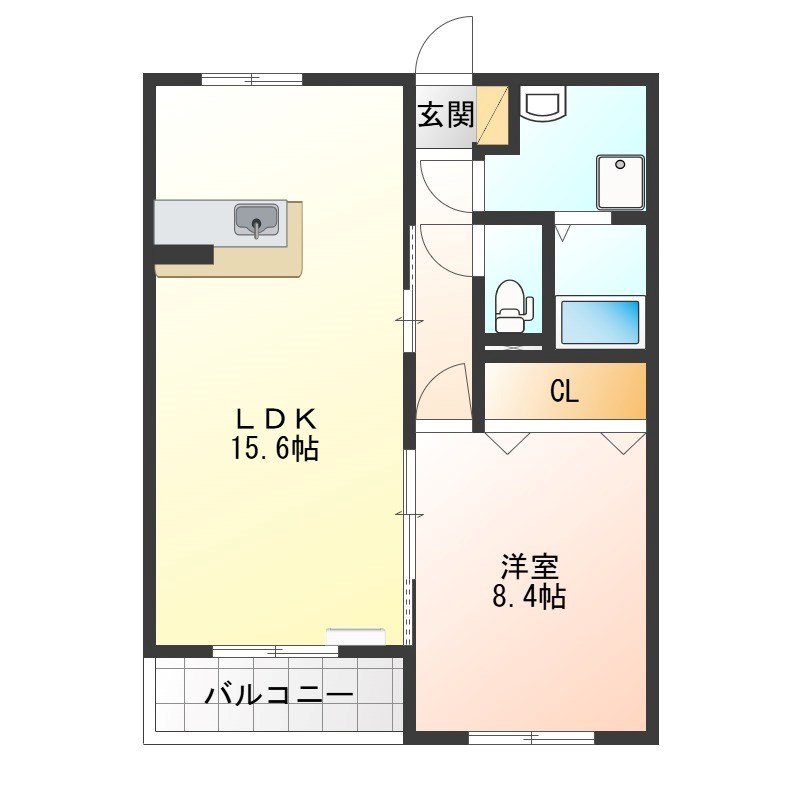 Y&Mカミュー 102号室 間取り