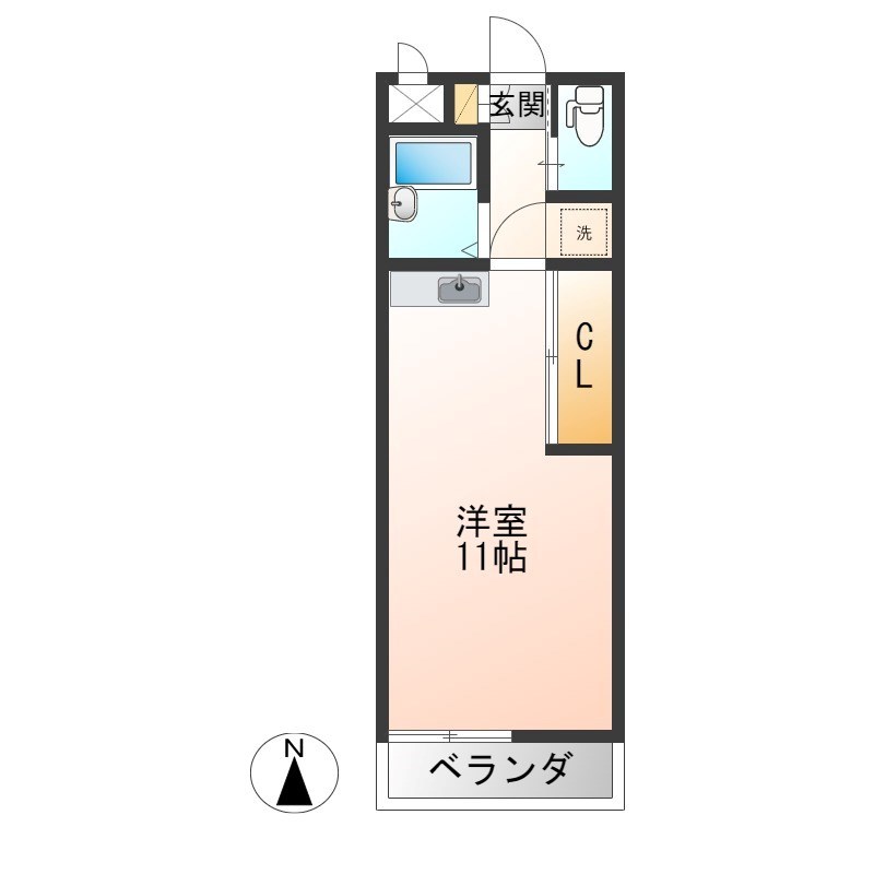 クレストステージ 302号室 間取り