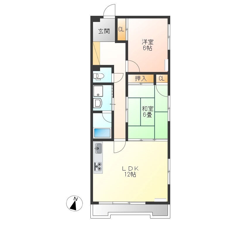 グランビュー・オーク 303号室 間取り