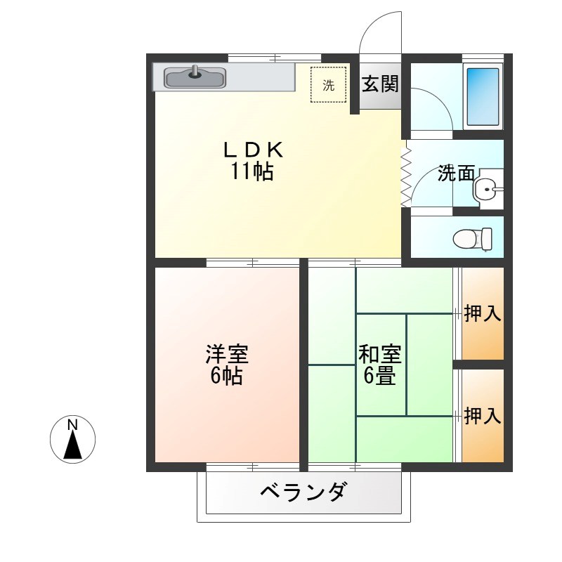 フォレスト宇都宮 201号室 間取り