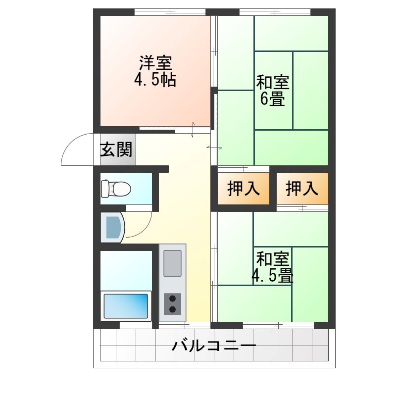 豊永マンション 1F-A号室 間取り