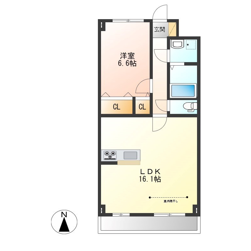 S-FORT宇都宮南大通り 105号室 間取り