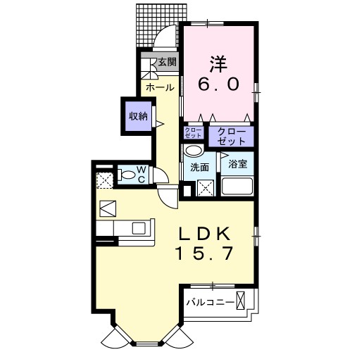 ブルックＣ 101号室 間取り
