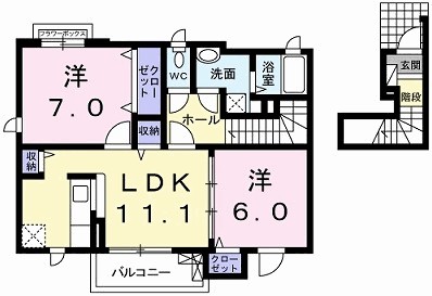 ミルトＣ　（ｍｉｌｄ） 201号室 間取り