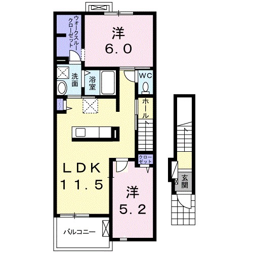 ポポ　Ａ 202号室 間取り