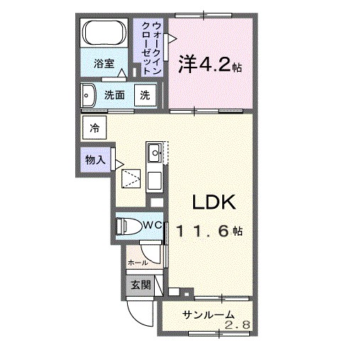 城南さくら 102号室 間取り