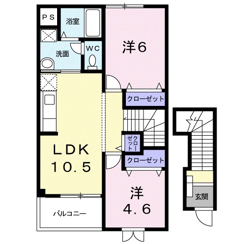 アルカディアＢ 202号室 間取り