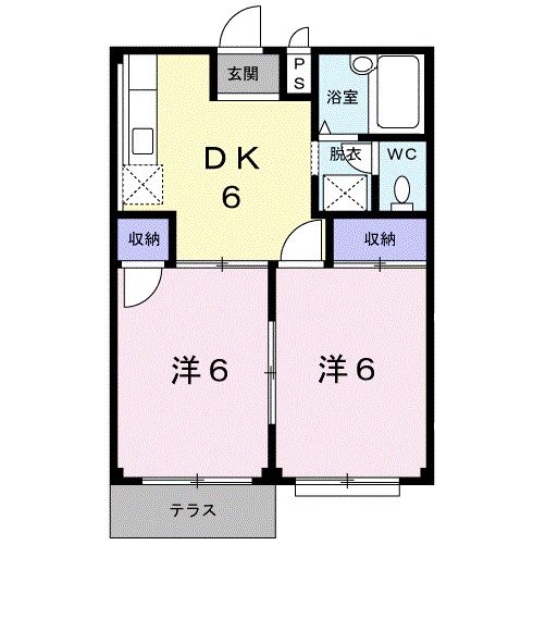 フランボワーズＤ 102号室 間取り