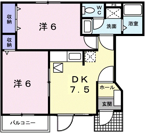 サニーハウスＶ 102号室 間取り