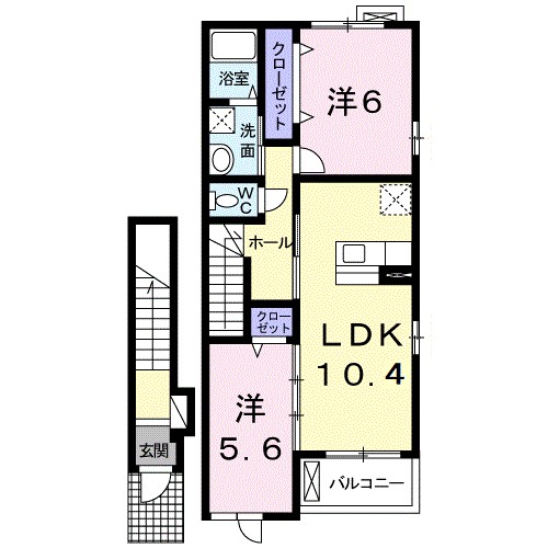 ルナフローラ・ウェスト 204号室 間取り