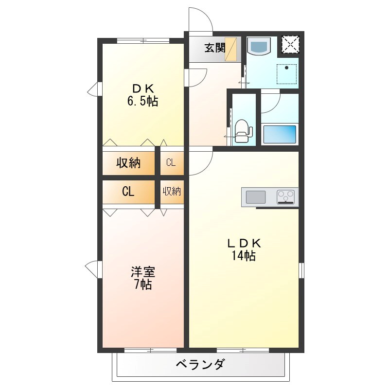 エスポワール宝木 301号室 間取り