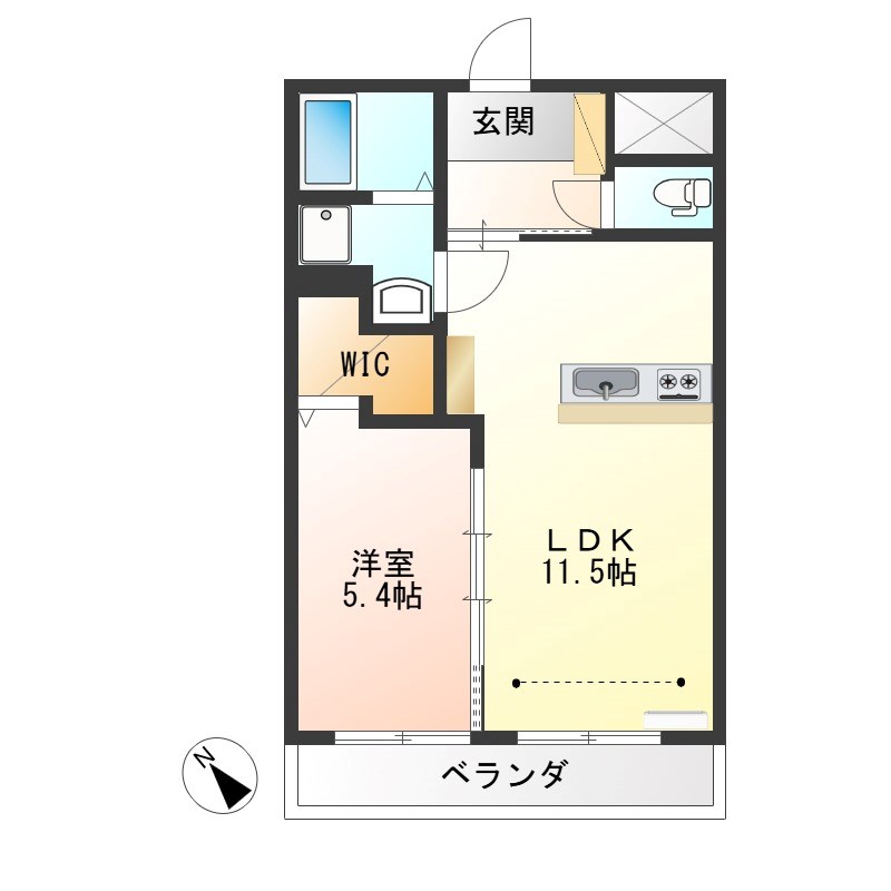 コンフォール 102号室 間取り