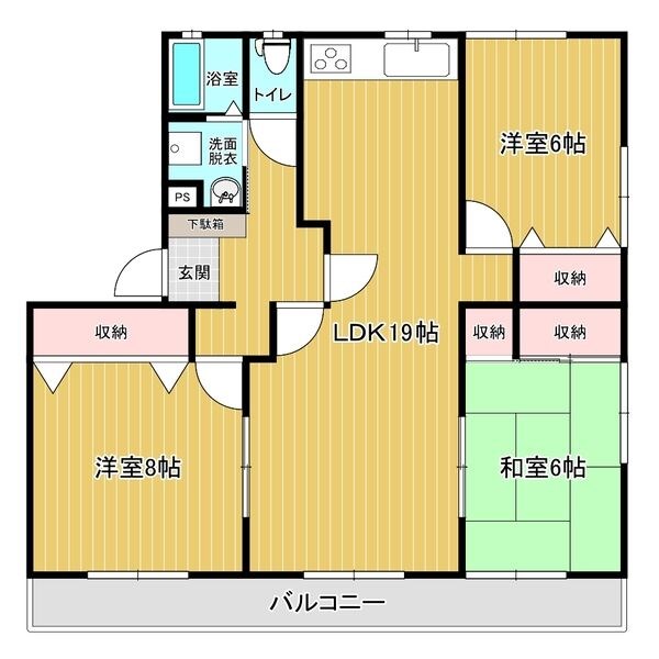 戸祭ガーデン 201号室 間取り