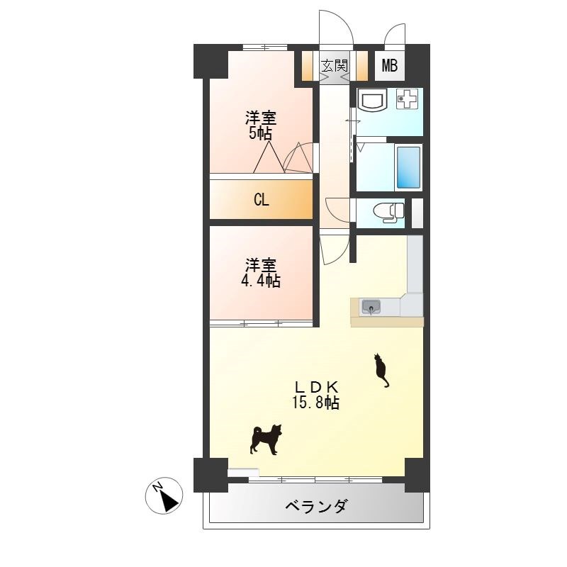 ROSE TOWER 元今泉 605号室 間取り