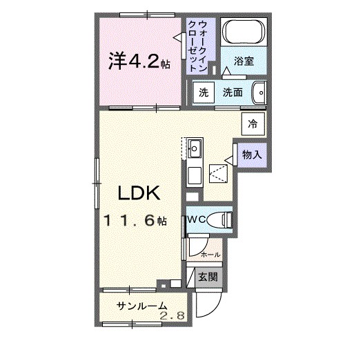 城南さくら 101号室 間取り