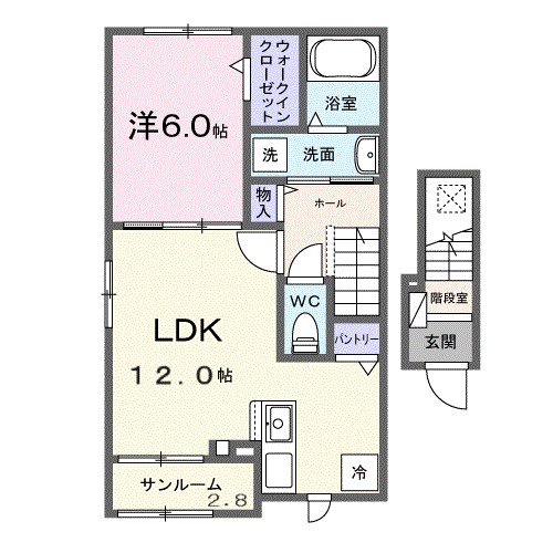城南さくら 201号室 間取り