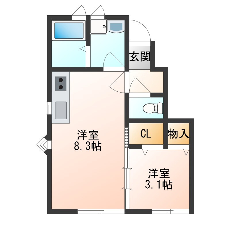 イスウィド 102号室 間取り