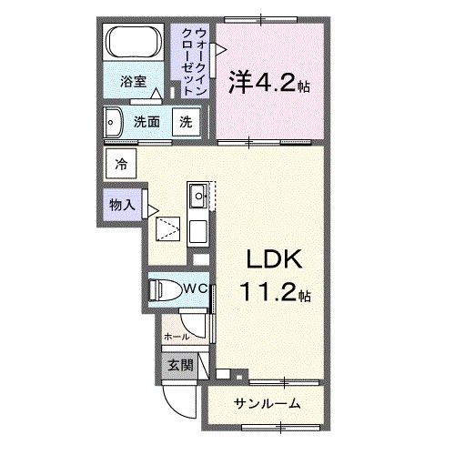 ムゲット 105号室 間取り