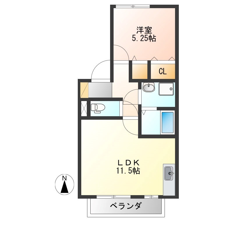 アルカンシェル 203号室 間取り