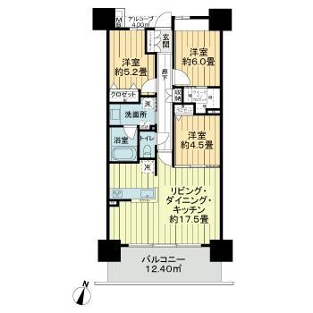サーパス　ザ・タワー宇都宮 2F号室 間取り