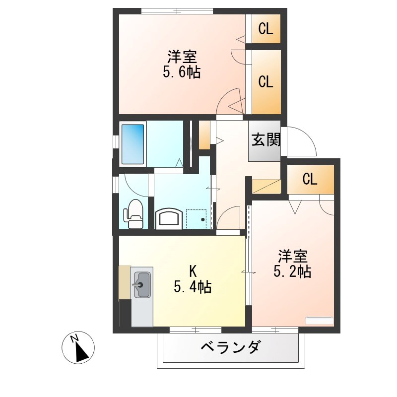 アマービリスB 102号室 間取り