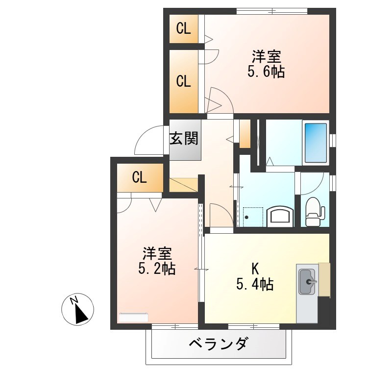アマービリスB 101号室 間取り