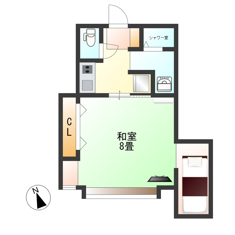 ウィスタリアA 1号室 間取り