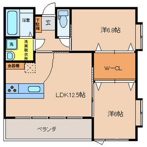 ビオス竹林 201号室 間取り