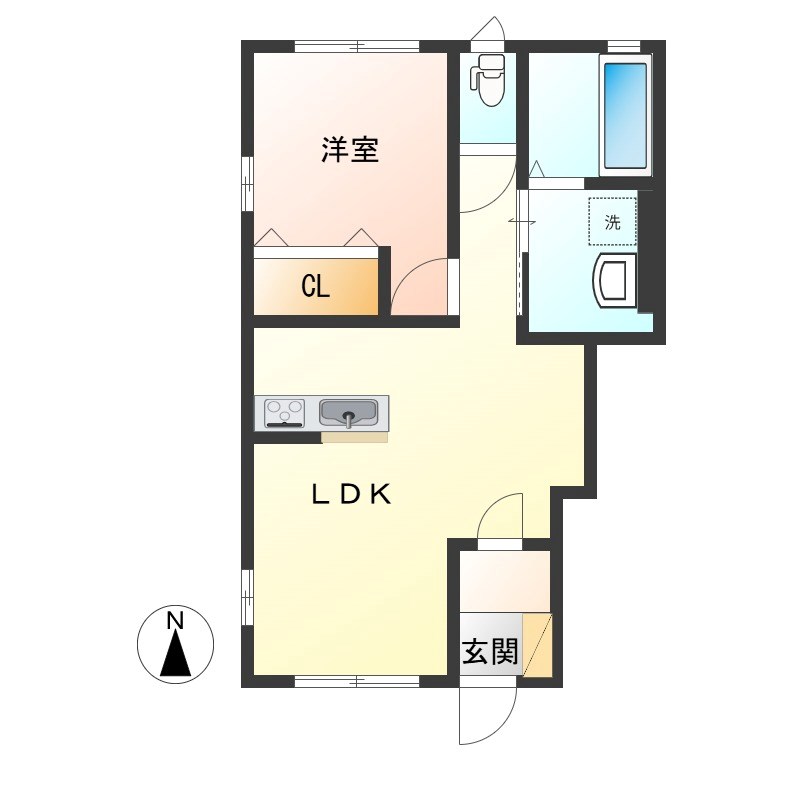 カーサアーバン 101号室 間取り