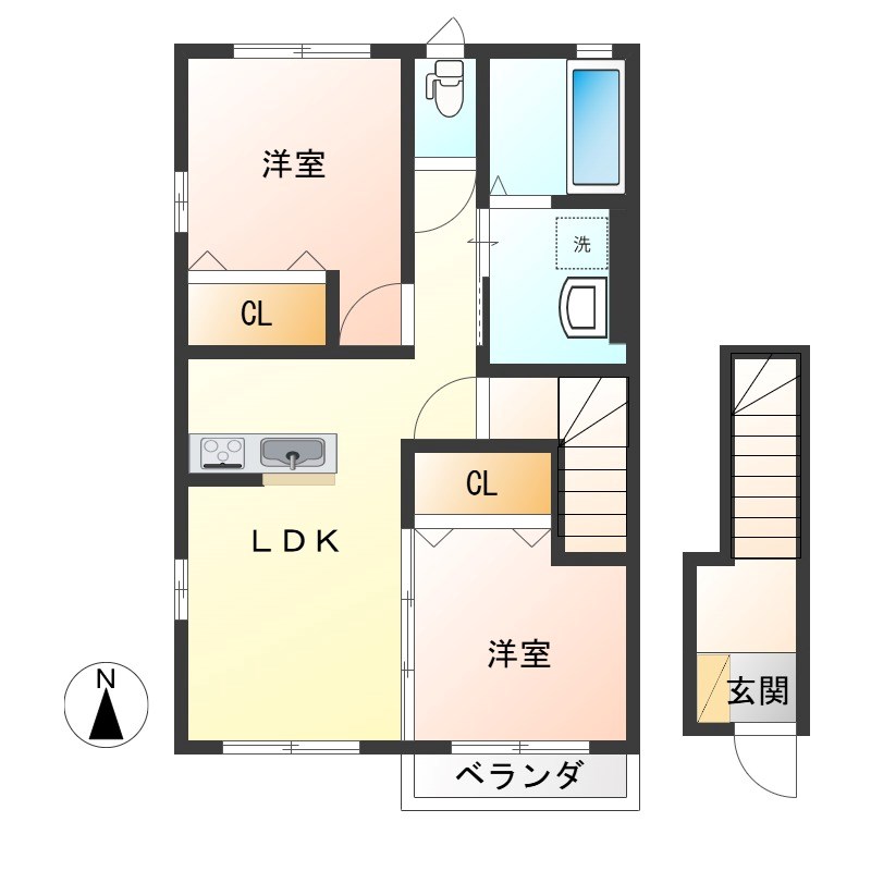 カーサアーバン 201号室 間取り
