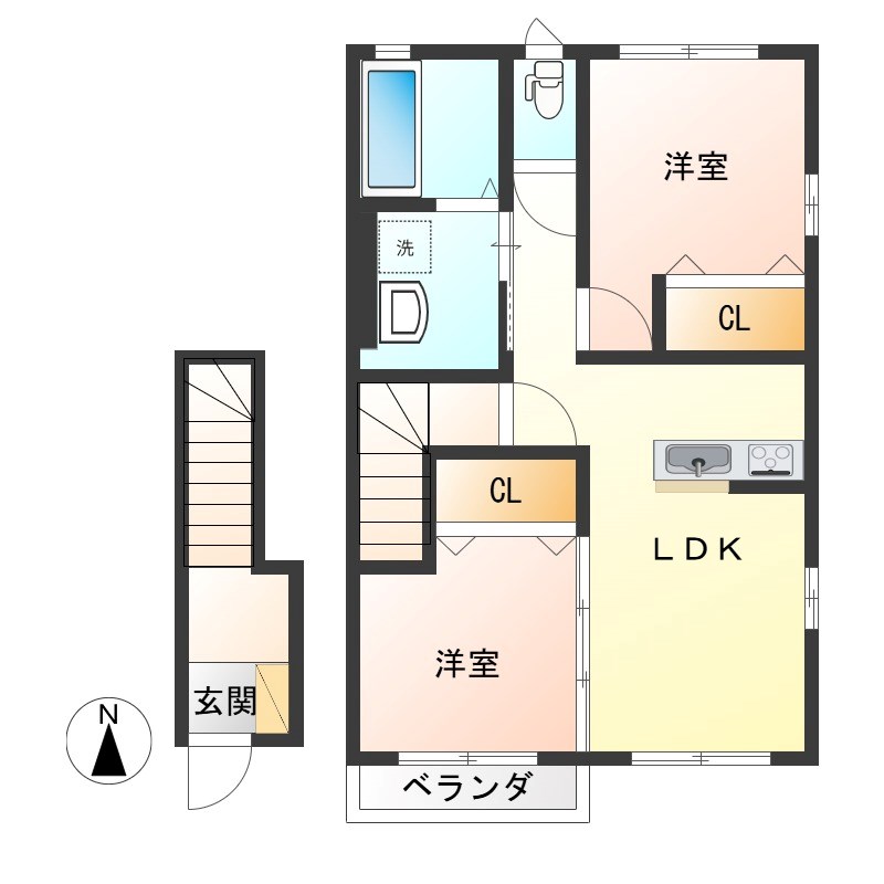 カーサアーバン 202号室 間取り