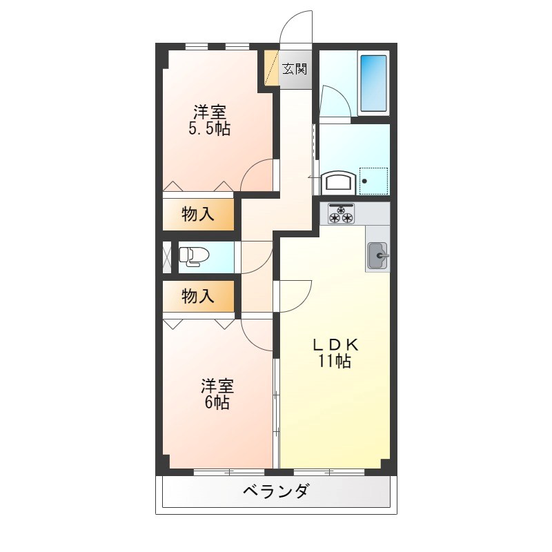 ケルムスコットコート 204号室 間取り