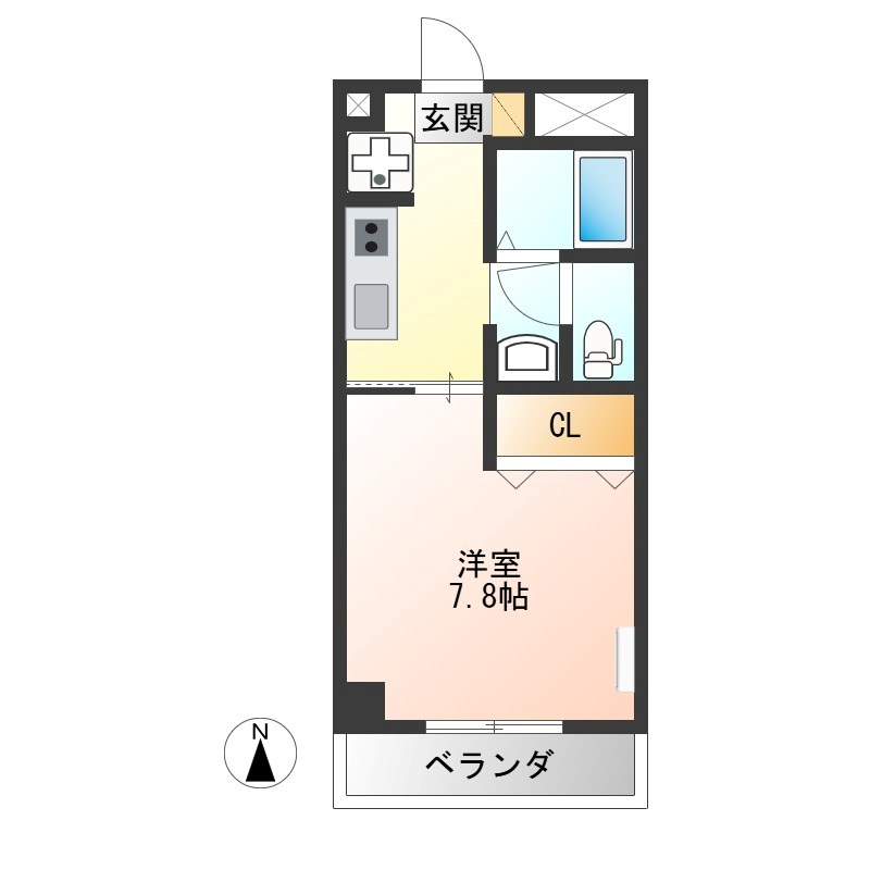 エルシオン 102号室 間取り