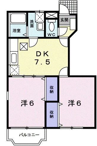 グランパルク　Ｂ 102号室 間取り