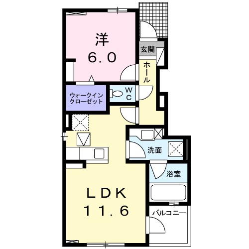 ダイアリーⅠ 102号室 間取り