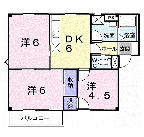 ロイヤルヒルズ 201号室 間取り