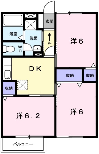 フローラ東雲 103号室 間取り