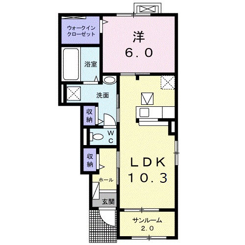 フィデール　ブリーゼ 104号室 間取り