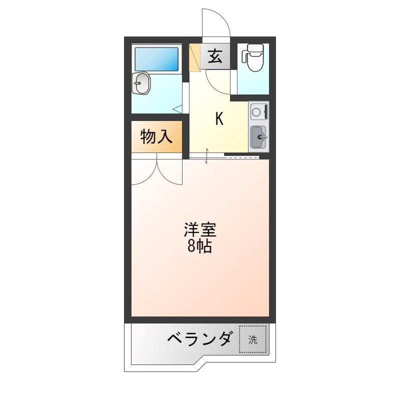 峰ヶ丘ハイツ 402号室 間取り