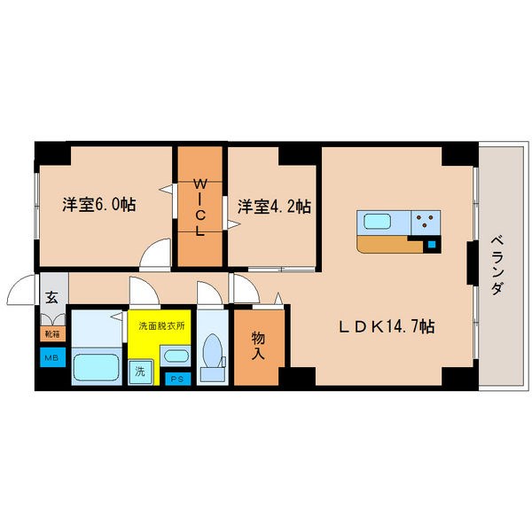 PLACIDES 412号室 間取り