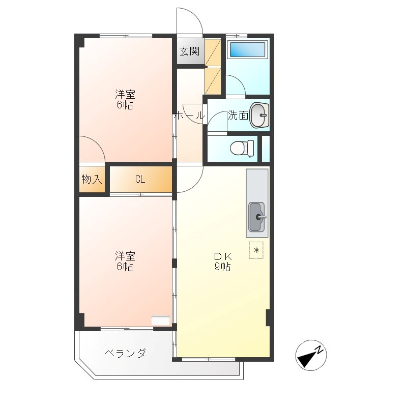 カズサビル 201号室 間取り