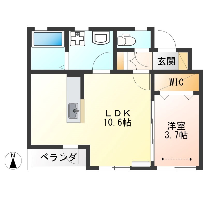 ブランシェット 105号室 間取り