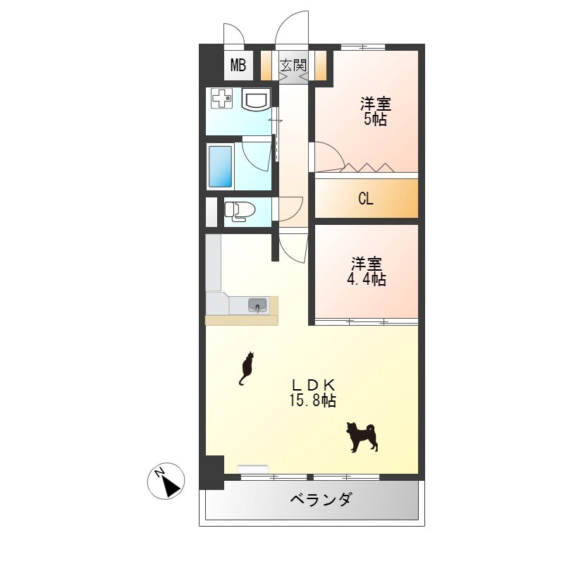 ROSE TOWER 元今泉 507号室 間取り