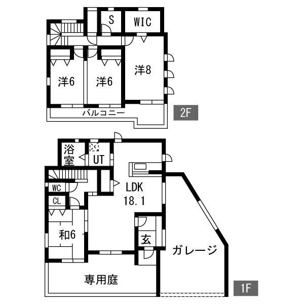 細谷町ガレージ付き住宅 間取り