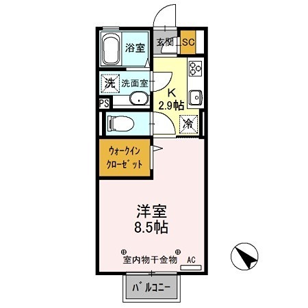 D-room思川ヴェールE 203号室 間取り