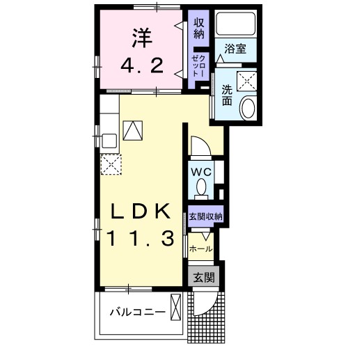 Ｎｏｂｌｅ　ＣａｓａⅡ 101号室 間取り