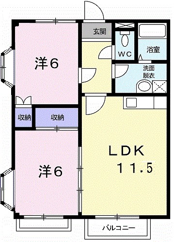 みかもビューハイツ 202号室 間取り