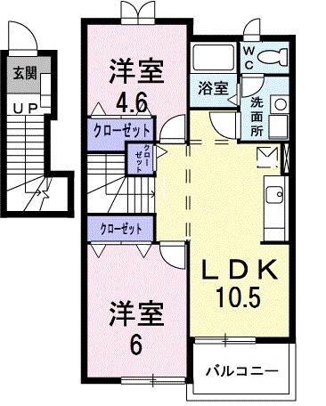 エミネンスＢ 202号室 間取り